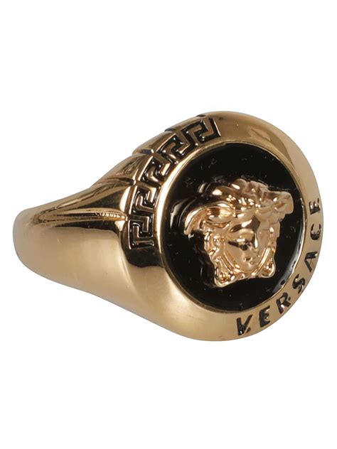 versace ring men's silver|Versace medusa ring men.